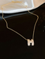 Fashion 12#necklace-silver (letter H) Metal Geometric Letter Necklace