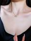 Fashion 5#necklace-golden (cat Eye Stone Square) Metal Square Cat Eye Chain