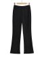 Fashion Black Solid Color Flared Trousers
