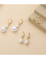Fashion Gold Resin Size Pearl Geometric Earring Set