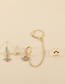 Fashion Gold Alloy Diamond Star And Moon Earring Set