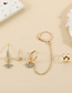Fashion Gold Alloy Diamond Star And Moon Earring Set