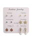 Fashion 1# Alloy Diamond Geometric Earrings Set