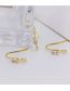 Fashion 14k Real Gold (10 Batches) Metal Inlaid Zirconium Strap Ear Hook Jewelry Accessories