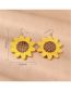 Fashion Yellow Fabric Sunflower Stud Earrings