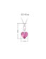 Fashion Rose Red Geometric Heart Crystal Necklace