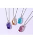 Fashion Purple Geometric Shaped Crystal Flower Necklace