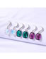 Fashion Purple Geometric Square Crystal Stud Earrings