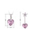 Fashion Pink Geometric Heart Crystal Drop Necklace Set