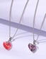 Fashion Pink Geometric Heart Crystal Necklace