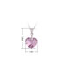 Fashion Purple Geometric Heart Crystal Necklace
