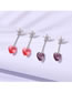 Fashion Purple Geometric Star Heart Crystal Earrings