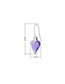 Fashion Purple Geometric Heart Crystal Stud Earrings