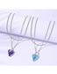 Fashion Purple Geometric Heart Crystal Necklace