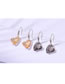Fashion Black Geometric Love Crystal Necklace Stud Earrings Set
