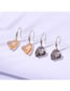 Fashion Black Geometric Heart Crystal Stud Earrings