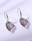 Fashion Black Geometric Heart Crystal Stud Earrings