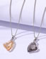 Fashion Champagne Geometric Heart Crystal Necklace