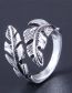 Fashion Silver Alloy Geometric Leaf Ring