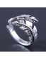 Fashion Silver Alloy Geometric Leaf Ring