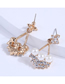 Fashion Gold Alloy Diamond And Pearl Drop Earrings