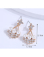 Fashion Gold Alloy Diamond And Pearl Drop Earrings