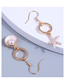 Fashion Gold Alloy Diamond Starfish Shell Asymmetric Drop Earrings