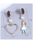Fashion Gold Alloy Drip Oil Princess Hollow Heart Asymmetric Earrings