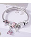 Fashion Pink Metal Diamond Four-leaf Clover Heart Multi-element Bracelet
