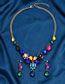 Fashion Color Alloy Diamond Geometric Necklace