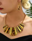 Fashion Leopard Print Geometric Leopard Necklace And Earrings Set