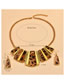 Fashion Leopard Print Geometric Leopard Necklace And Earrings Set