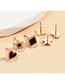 Fashion Gold Titanium Steel Drip Oil Star Love Square Stud Earrings Set