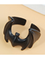 Fashion Black Alloy Geometric Bat Split Ring