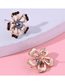 Fashion Gold Alloy Diamond Stud Pearl Flower Stud Earrings