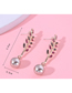 Fashion Black Alloy Diamond Stud Pearl Stud Earrings