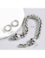Fashion Silver Alloy Skull Bracelet Earrings Set