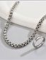 Fashion Silver Stainless Steel Chain Necklace Glossy Ring Set