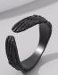 Fashion Black Alloy Wings Opening Ring