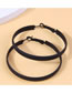 Fashion Black Alloy Smooth Round Earrings