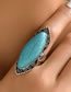 Fashion Silver Alloy Blue Pine Geometric Ring