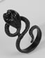 Fashion Black Alloy Geometric Snake Open Ring