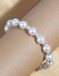 Fashion White Alloy Diamond And Pearl Beaded Bracelet