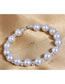 Fashion White Alloy Diamond And Pearl Beaded Bracelet