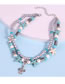 Fashion Silver Alloy Geometric Beaded Starfish Turtle Anklet