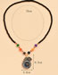 Fashion Black Alloy Geometric Beaded Elephant Necklace