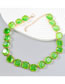 Fashion Green Alloy Set Round Diamond Necklace