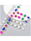 Fashion Colored Earrings Alloy Diamond Round Square Oval Earrings
