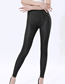 Fashion Black 5xl (recommended 180-250 Catties) Faux Denim Pencil Trousers