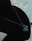 Fashion Silver Geometric Print Round Glass Necklace